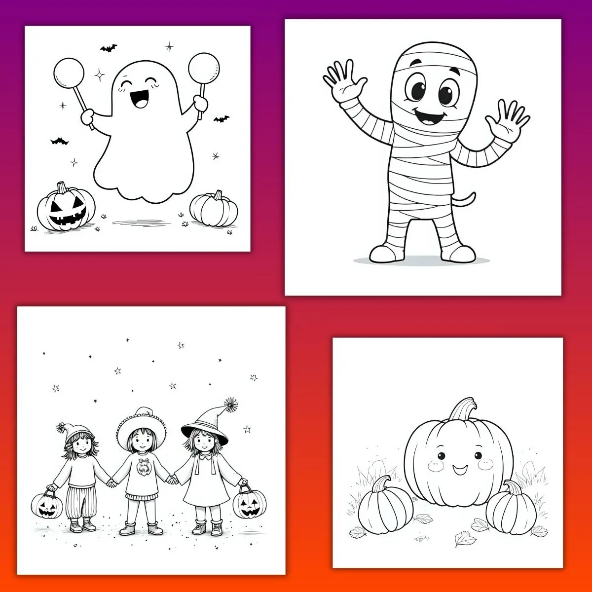 Special Halloween Coloring Pages – Adorable Pumpkin & Ghost Designs for Kids (Ages 4–8)