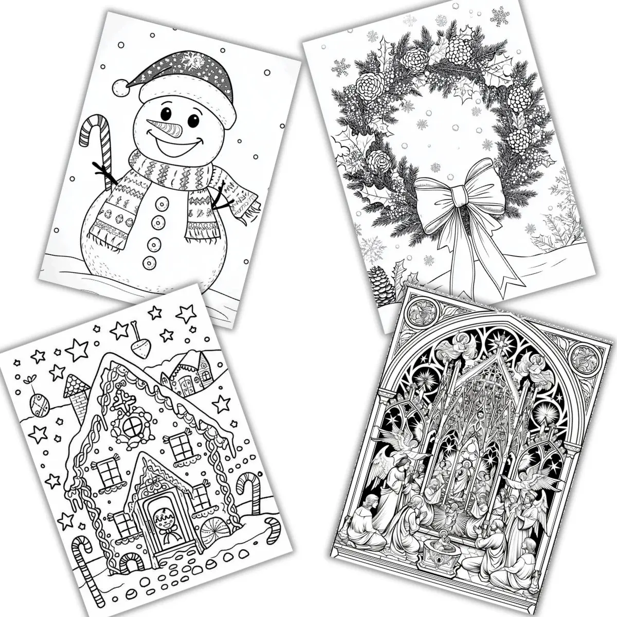 Adult Christmas coloring pages