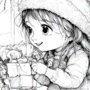 close-up Christmas Coloring Pages with Elves