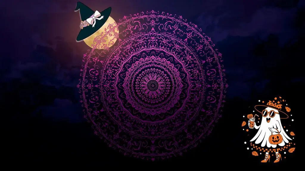 Halloween coloring tips. Adult coloring Halloween mandala with pumpkins and bats