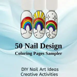 creative nail designs - 50 Nail Design Coloring Pages Sampler - DIY Nail Art Ideas & Creative Activities