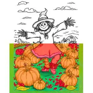 Fall Coloring Book for Kids Ages 3-8 before and after