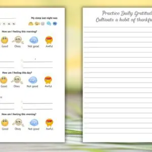 60-Day Mood Tracking Journal Printable with Affirmations for Emotional Wellness