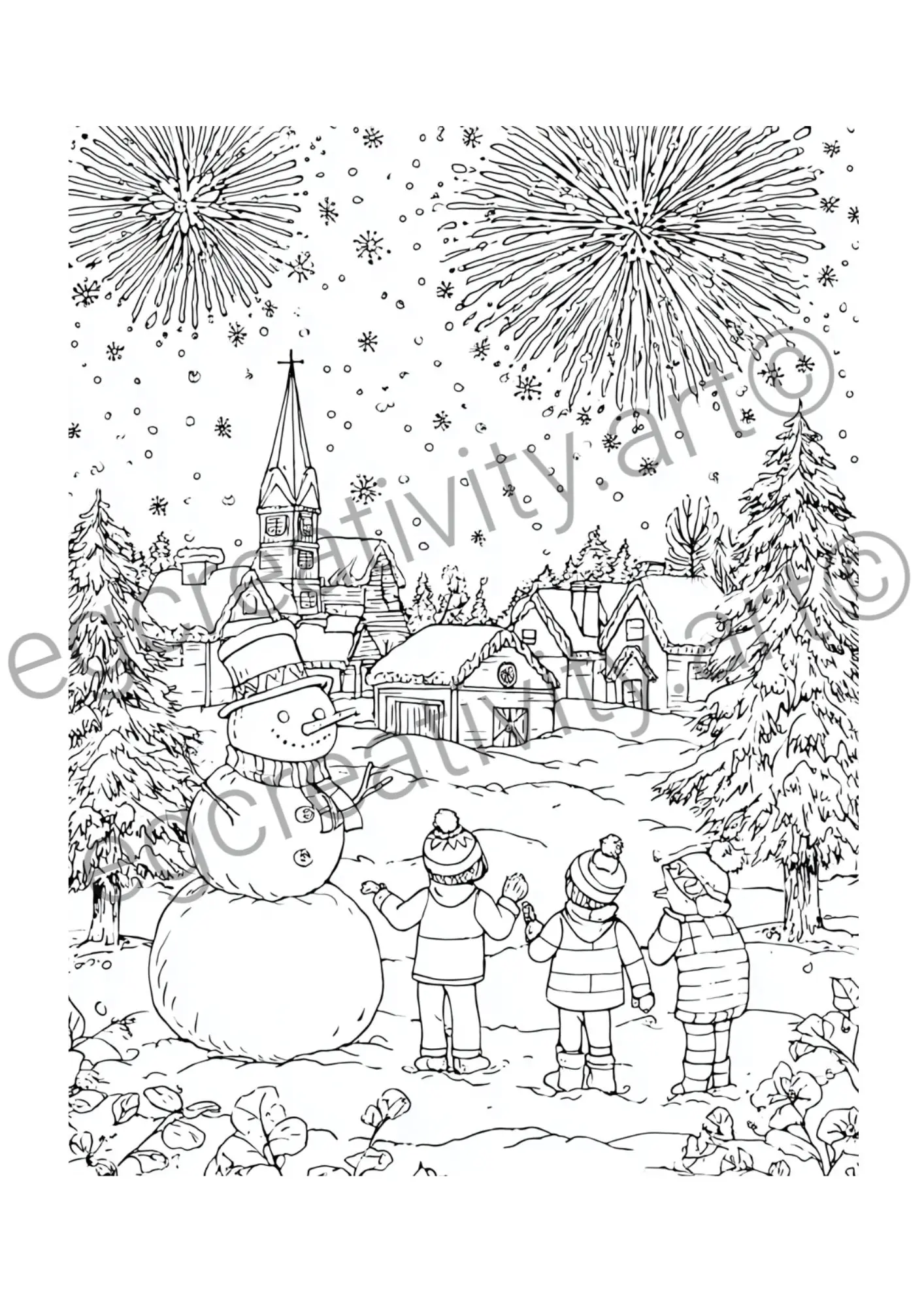 Download free New Year colouring pages for 2026