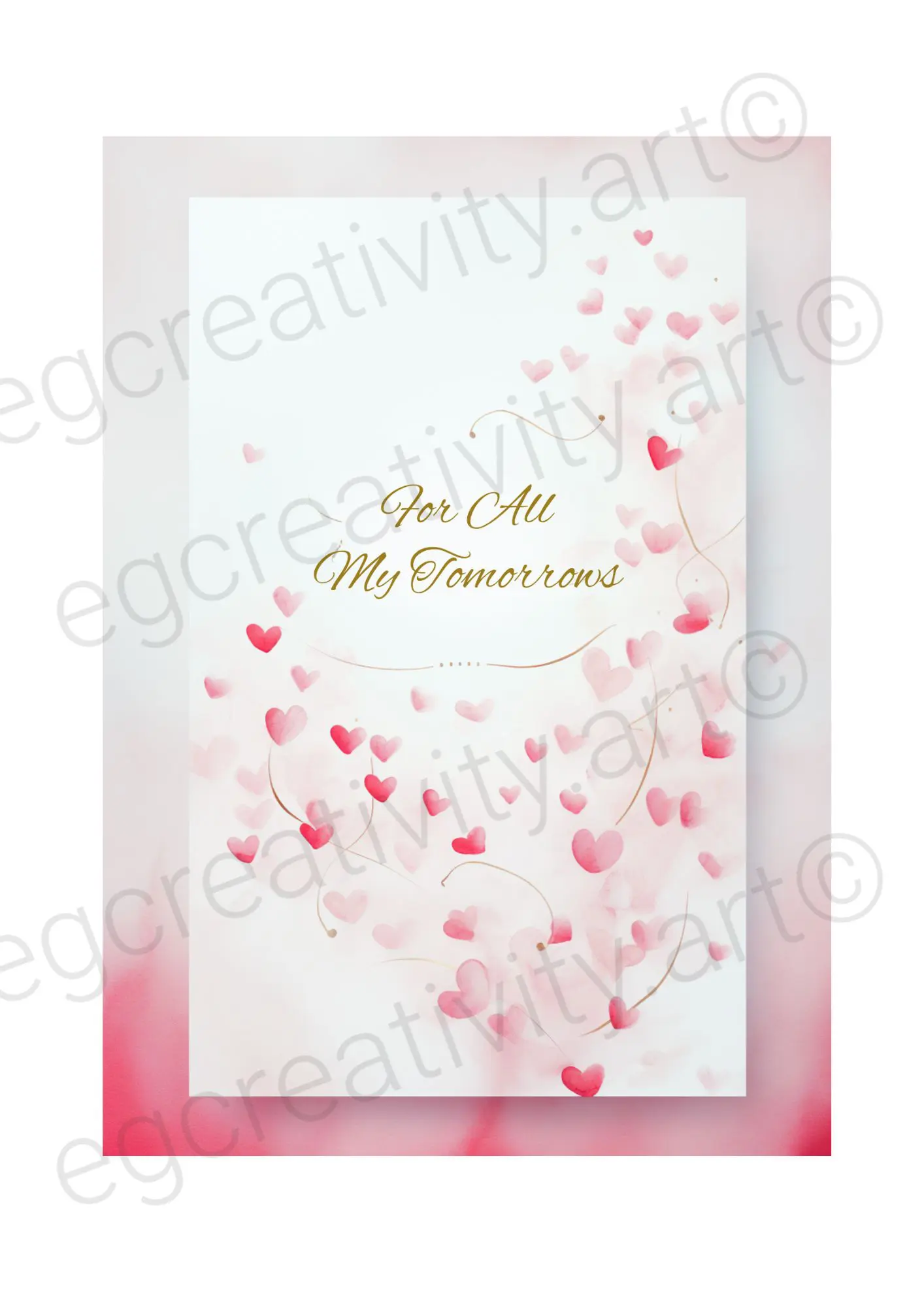 Romantic illustration printable greeting card for Valentine, DIY design