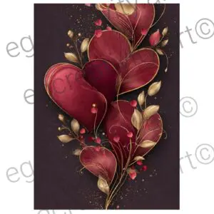 Luxury Valentine card with dark velvet texture, premium design, ready to print