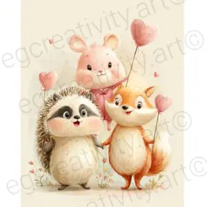 Child-friendly printable Valentine’s Day greeting card with no text