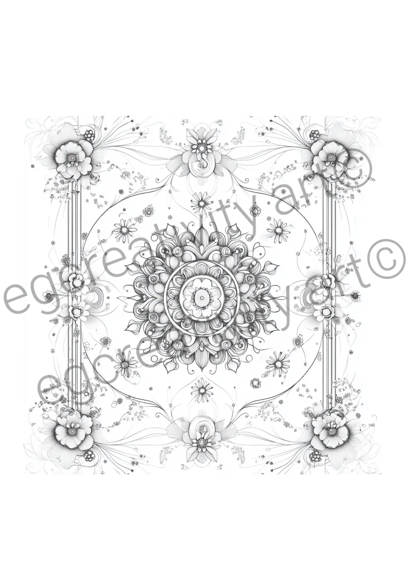 Printable mandala art coloring pages sampler for adult relaxation