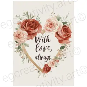 Cute heart-pattern printable Valentines card, ready to print