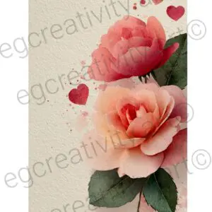 Set of 12 Valentine’s Day cards featuring roses and hearts, perfect for romantic messages