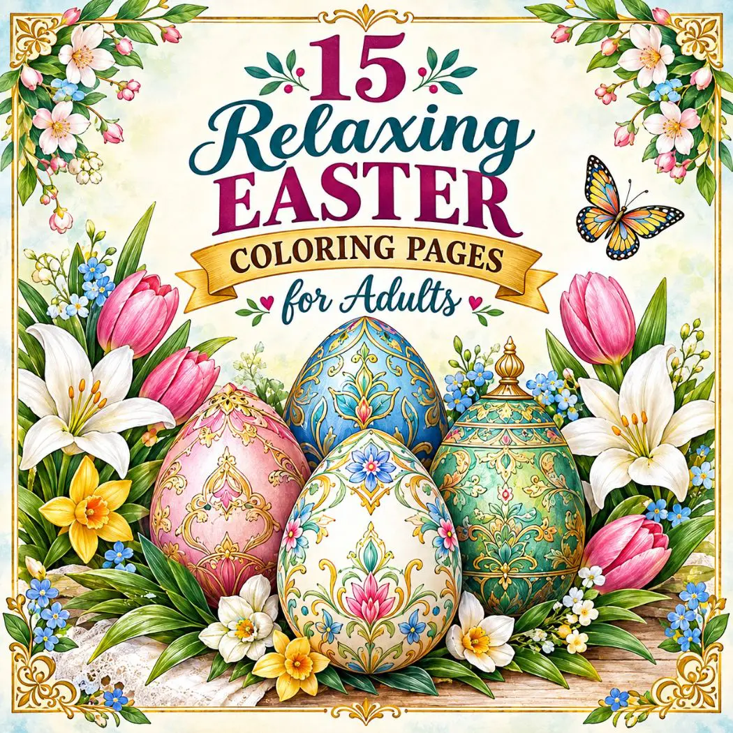 15 Relaxing Easter Coloring Pages for Adults – Printable Calm Designs
