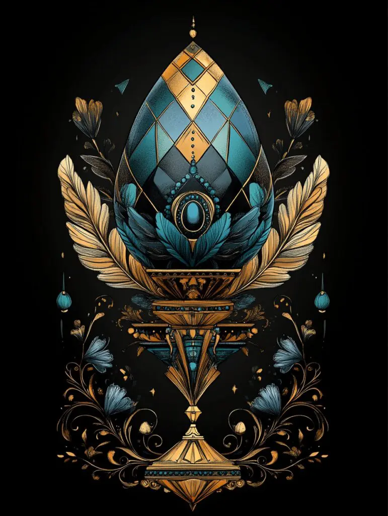 Geometric Art Deco Easter egg coloring techniques