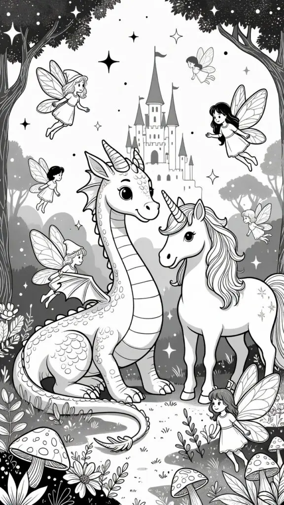 Magical Creatures Coloring Enchanting Adventures for Kids