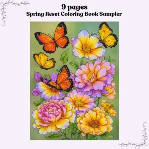 Spring Reset Coloring Book Sampler – 9 Calming Coloring Pages for Relaxation & Renewal