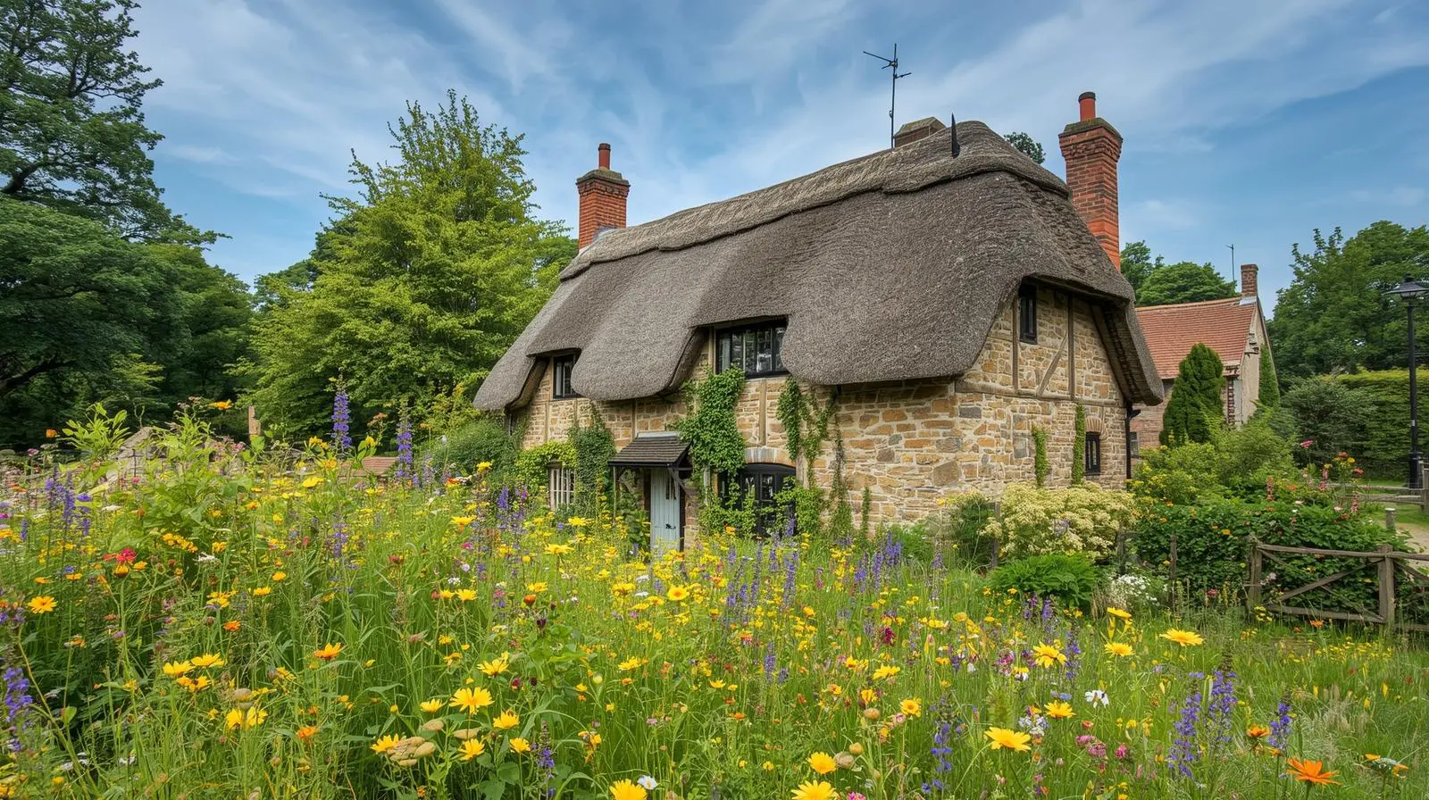 English countryside cottage coloring inspiration - coloring techniques. whimsical coloring page inspiration