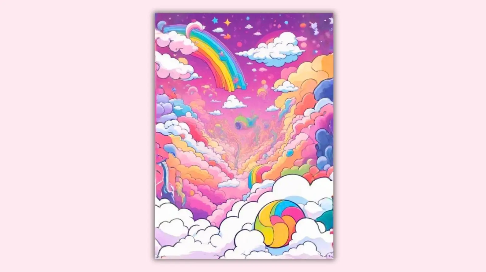 Completed Gummy Dreamland candy coloring page with bright colors - Printable Candy Coloring Pages