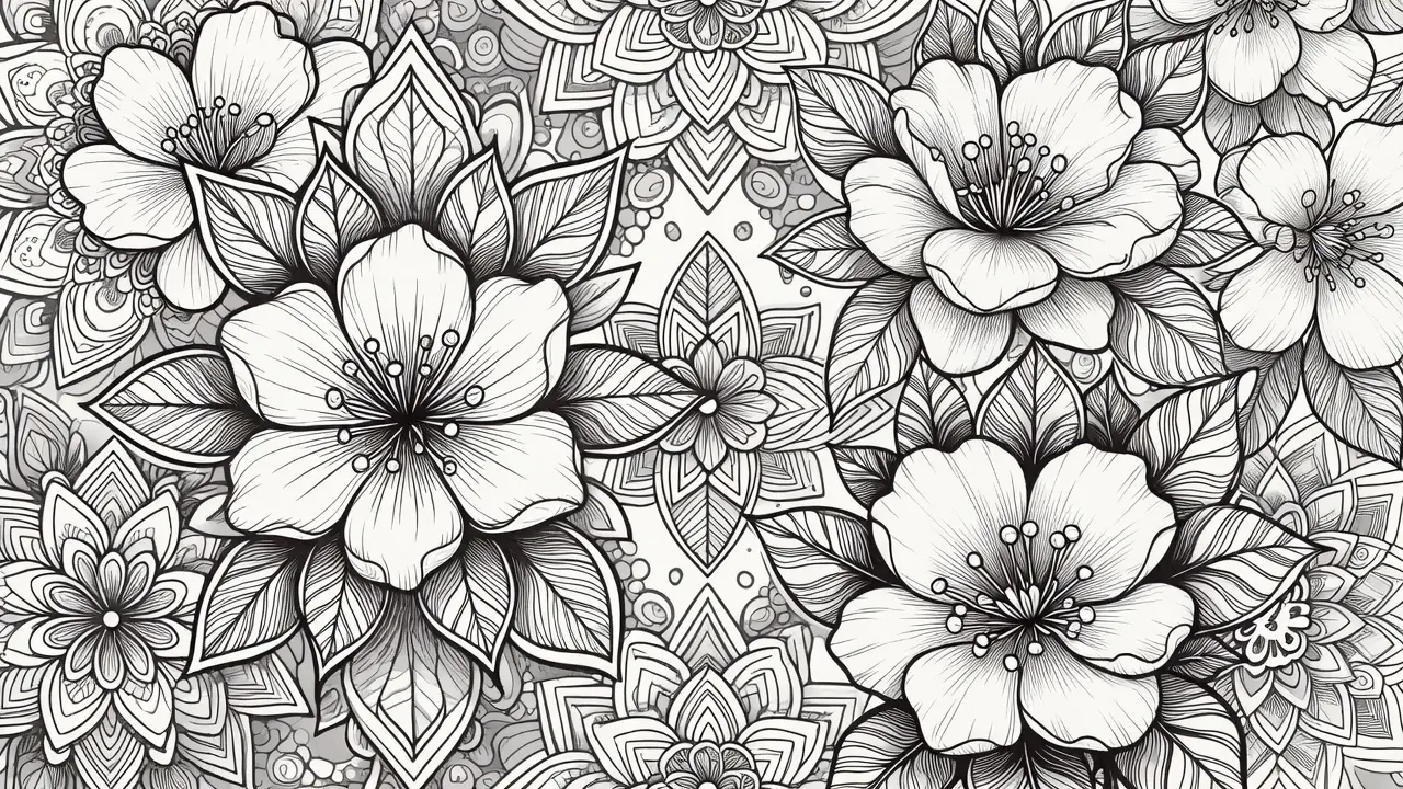 coloring therapy benefits. relaxing coloring pages for adults with floral and mandala designs