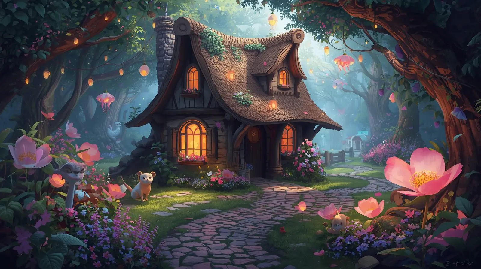 Fantasy cottages coloring pages inspiration