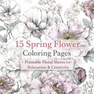15 Spring Flower Coloring Pages – Printable A4 Floral Sheets for Relaxation & Creativity