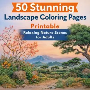 50 printable landscape coloring pages for adults. Print & color nature scenes.