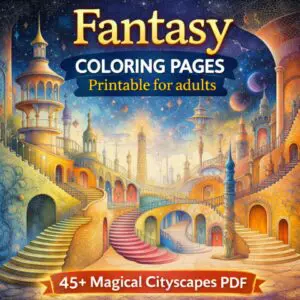 Whimsical Fantasy Coloring Pages -Magical Fantasy Coloring Pages for Adults