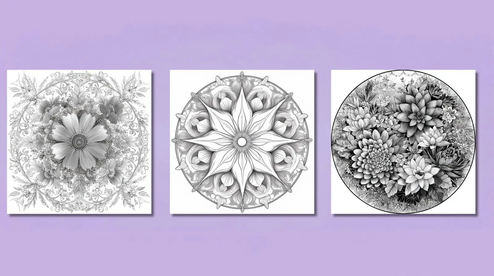 Product thumbnails of the recommended mandala coloring books arranged in a grid