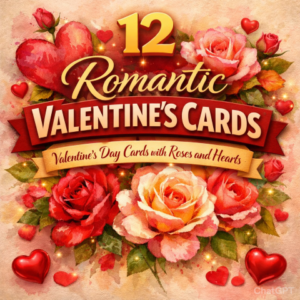 12 Romantic Valentines Cards – Valentines Day Cards with Roses and Hearts