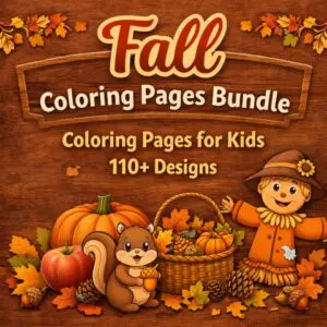 Fall Coloring Pages Bundle Printable
