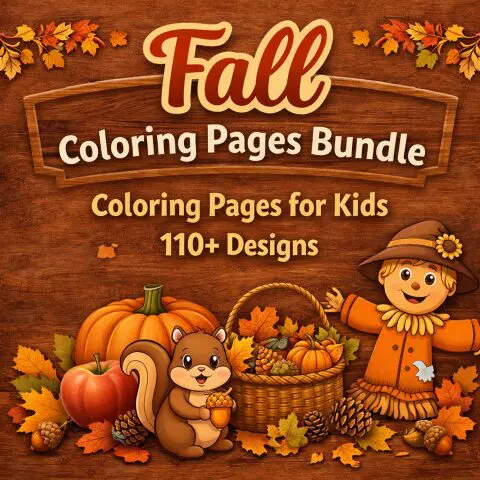 Fall Coloring Pages Bundle Printable