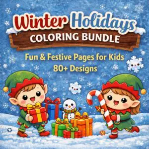 Winter Coloring Pages Bundle
