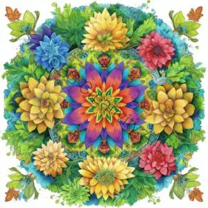15 Garden Mandala Coloring Pages – Botanical Calm and Focus