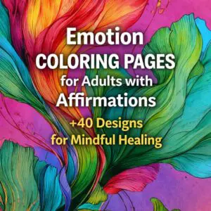 Emotion coloring pages for adults with affirmations promoting mindfulness and emotional wellness