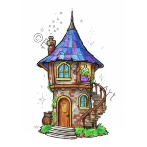 50 Whimsical Cottage Coloring Pages for Adults– Escape Into Calm (1)