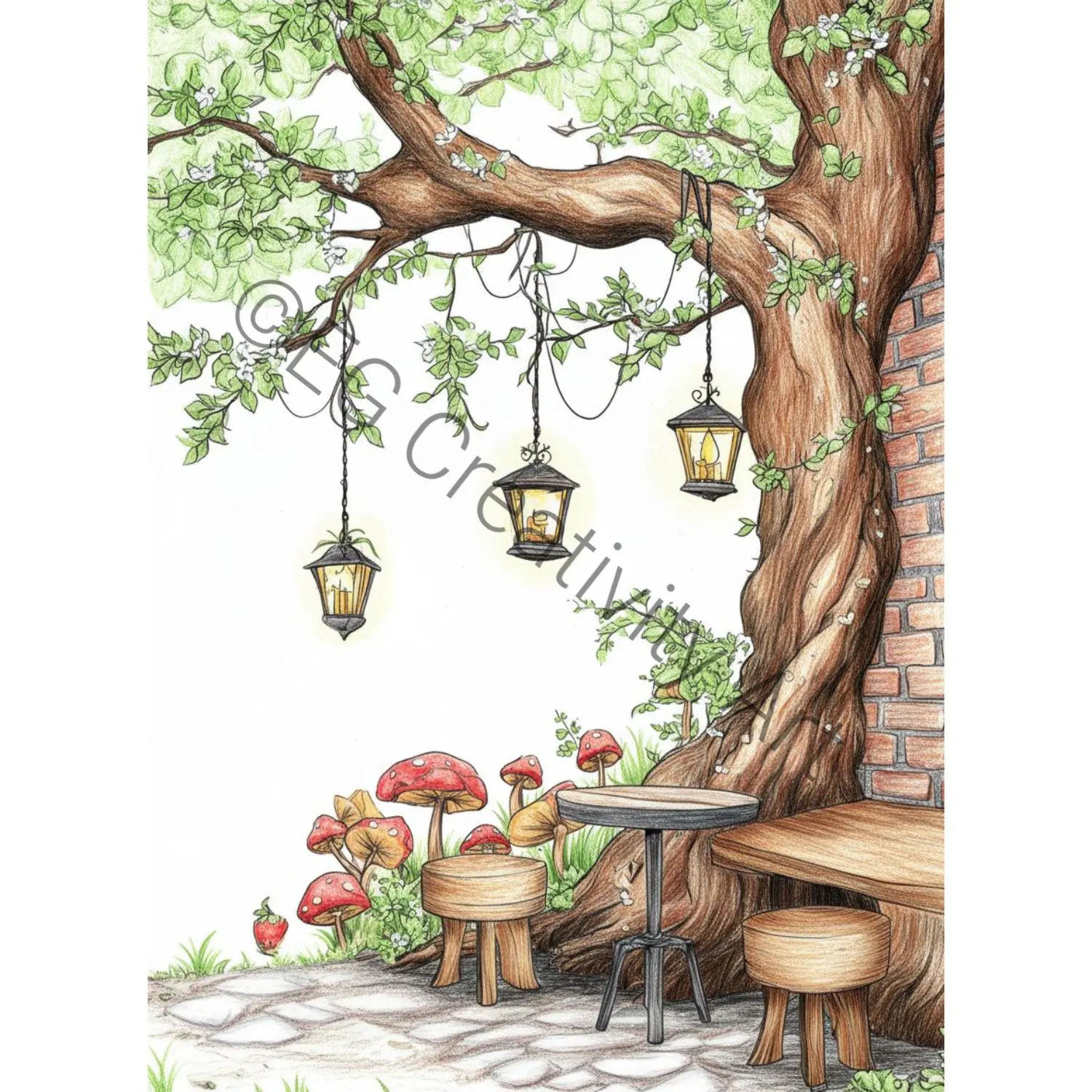 50 Whimsical Cottage Coloring Pages for Adults– Escape Into Calm (2)