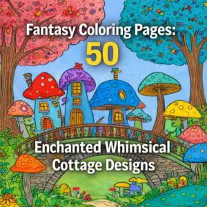 Whimsical Cottage Coloring Pages for Adults