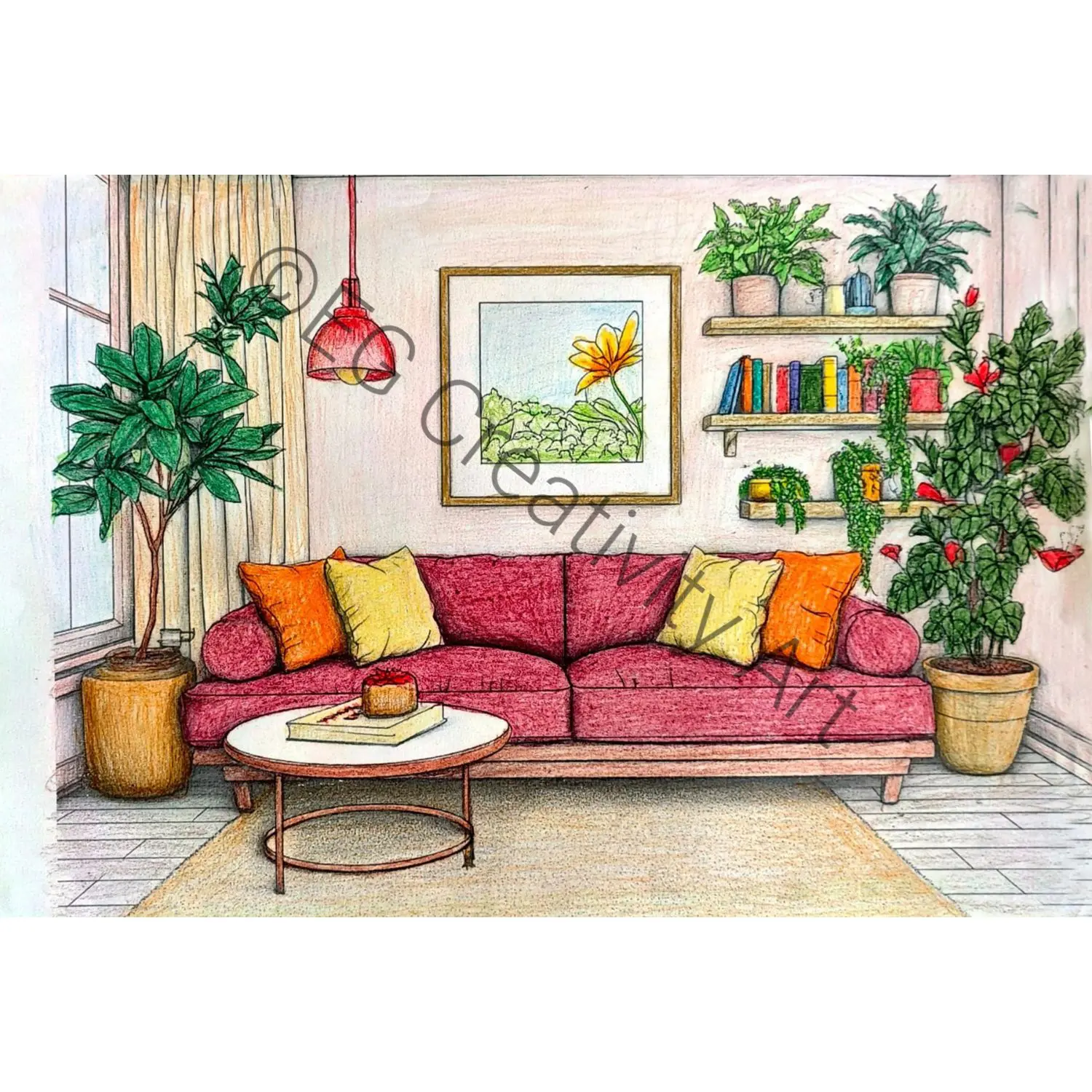 65+ Printable Interior Coloring Pages for Adults – Cozy Scenes (1)