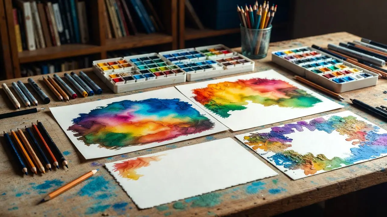 Advanced coloring techniques demonstration including burnishing, lifting color, creating textures, and mixed media applications for professional results