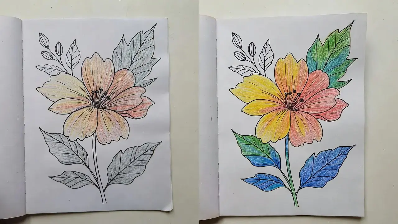 Before and after examples showing common coloring mistakes like harsh lines and uneven pressure corrected using proper coloring book techniques
