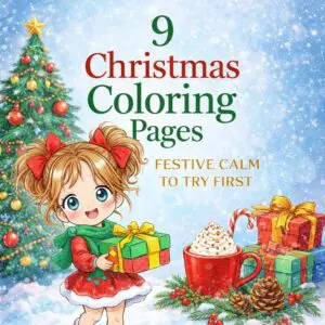 Christmas Coloring Sheets Sampler - 9 festive Christmas coloring pages