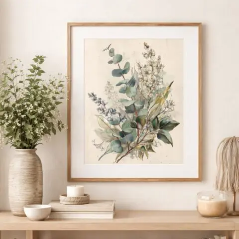 printable botanical wall art eucalyptus