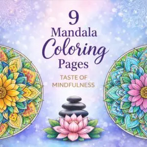 Mandala coloring pages sampler for adults with 9 mindful designs