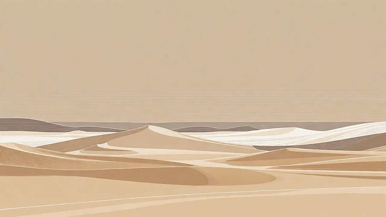 Minimalist desert landscape art with clean composition and neutral tones, ideal for contemporary interiors