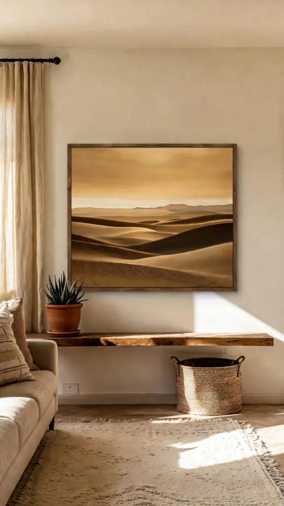 Modern boho desert decor living room