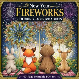 New Year coloring pages for adults printable