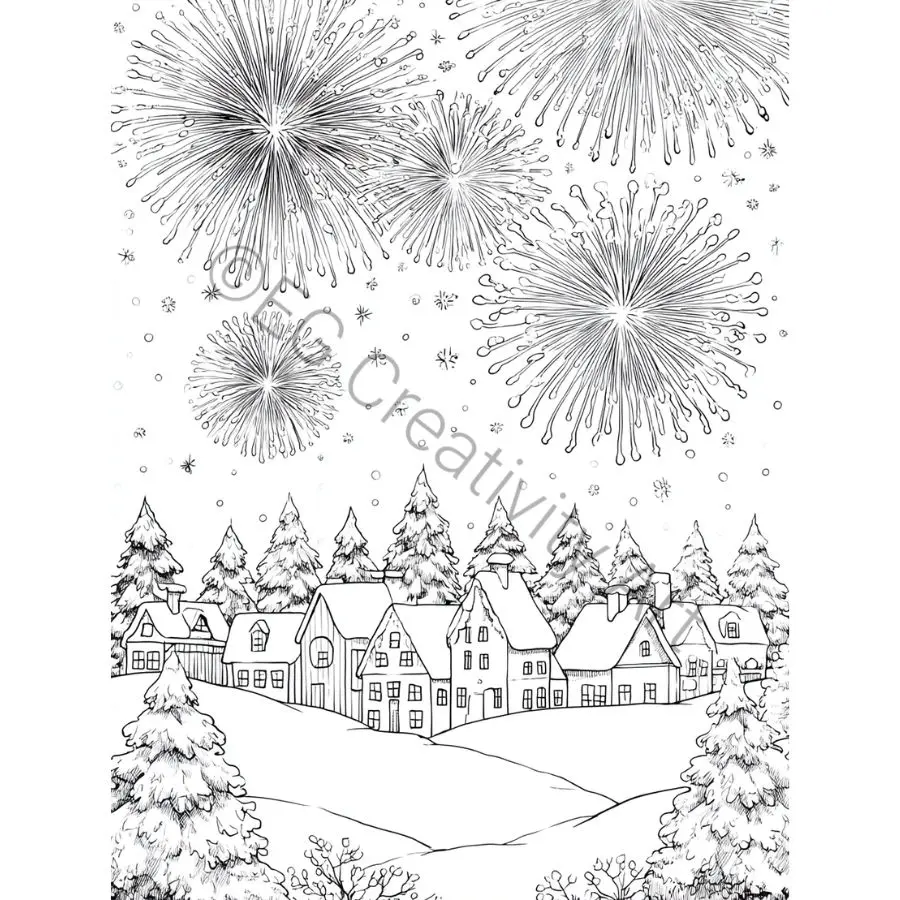 40 New Year Coloring Pages – Fresh Start, Calm Mind