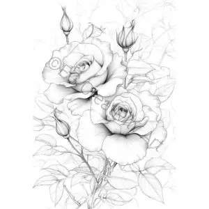 Printable Rose Coloring Pages for Adults – Floral Coloring Book for Relaxation Discover serenity with 65+ exquisite print