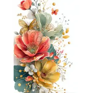 Printable Spring Birthday Cards Set of 12 5x7 Floral Birthday Card Instant Download