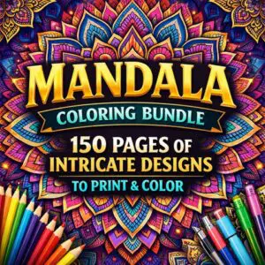 mandala coloring bundle 150 pages