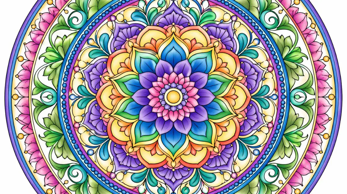 Free printable mandala coloring page for adults with intricate symmetrical patterns