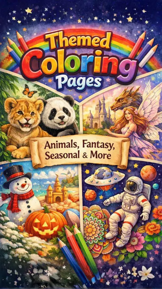 Ultimate Guide to Themed Coloring Pages - Animals, Fantasy, Seasonal & More V